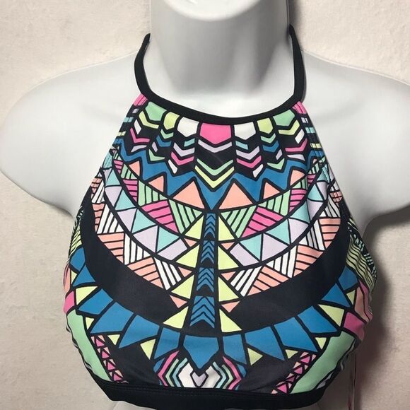 Bikini Nation Other - Bikini Nation Geo Halter Bikini Top (Size S)